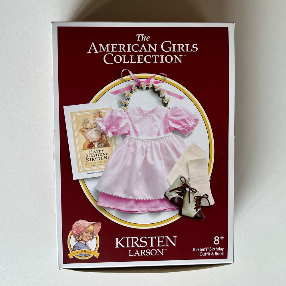 American Girl kirsten Larson birthday outfit and book Limited Edition NIB